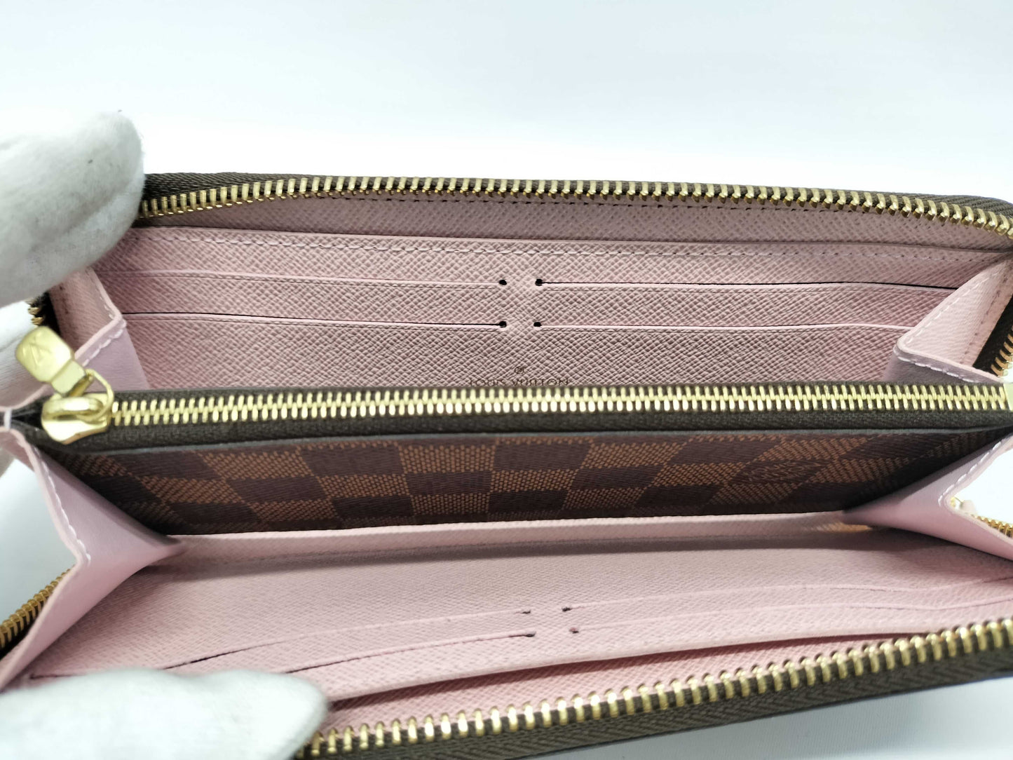 LOUIS VUITTON N41626 Damier Portefeuille Clemence Long Wallet Rose Ballerine Wallet