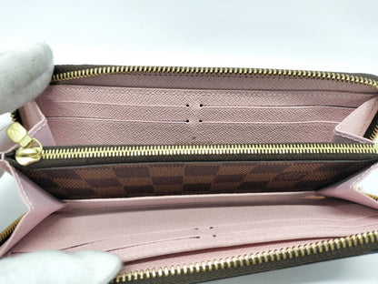 LOUIS VUITTON N41626 Damier Portefeuille Clemence Long Wallet Rose Ballerine Wallet