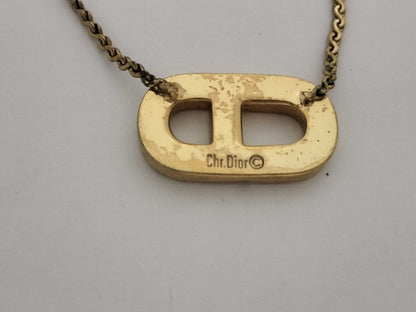 (10461_0340) Dior Dior Necklace CD Logo Rhinestone Necklace