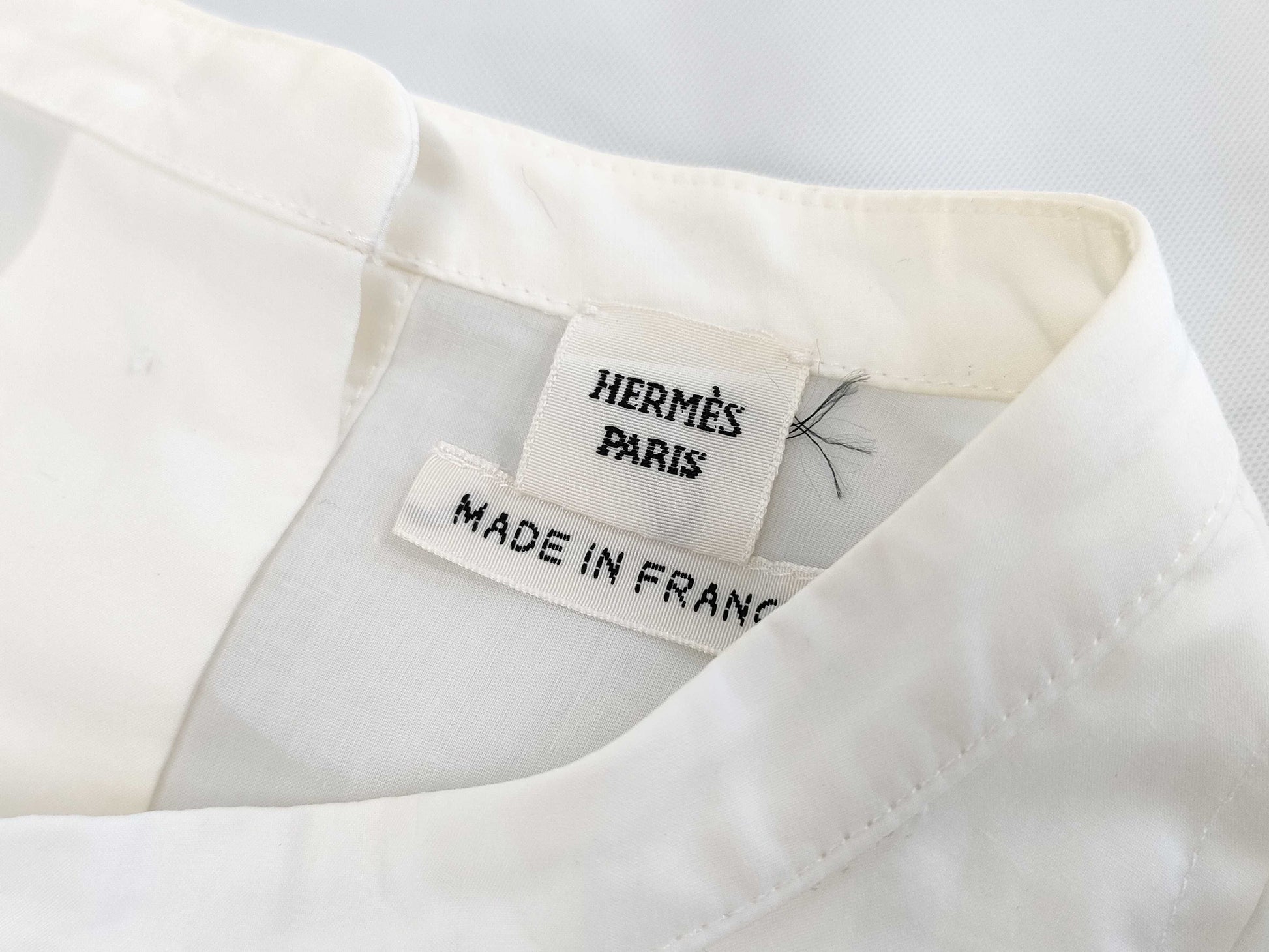 (10462_0063) HERMES Cotton Sleeveless Blouse White Size 36 Tops