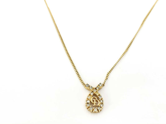 (10461_0343) Dior Christian Dior Christian Dior Necklace Rhinestone Necklace