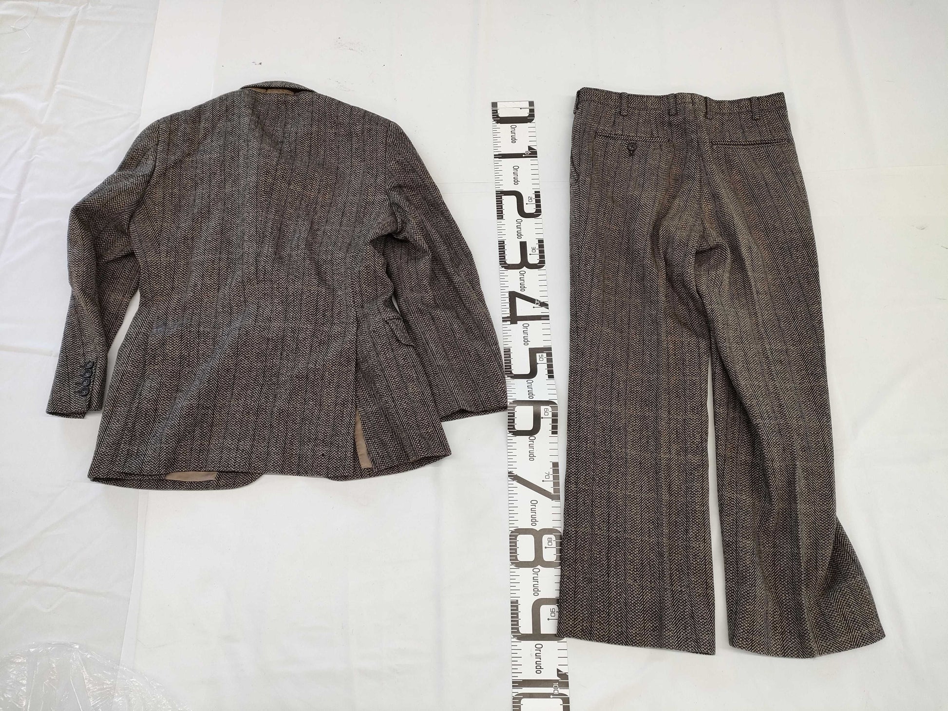 (10462_0227) BURBERRY Burberry Suit Set Up Jacket Business Button Men's Herringbone Cedar Twill Wool Size 165 C-TK83 Jacket