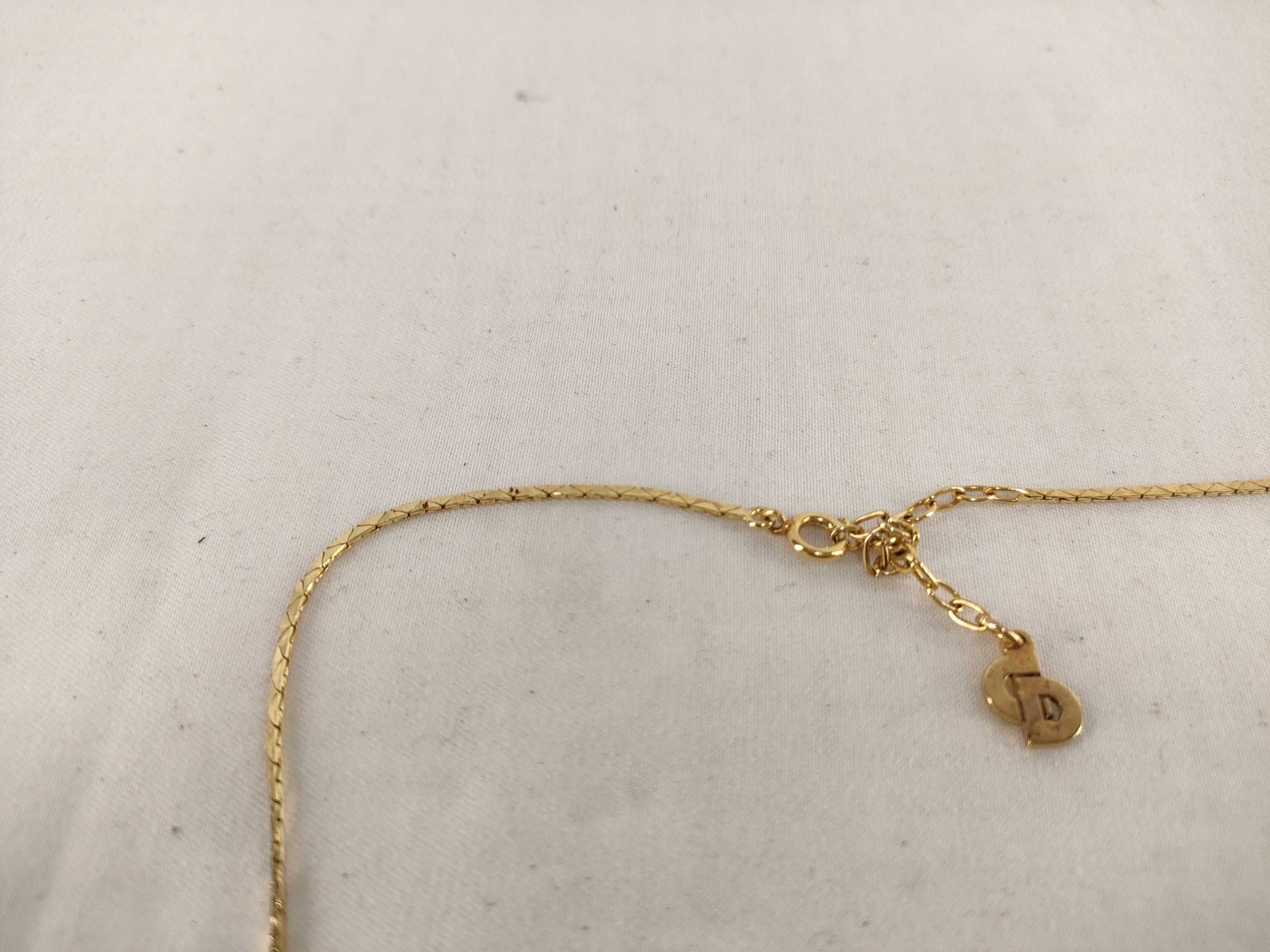 (10461_0356) Dior Dior Necklace Rhinestone Logo Stone Removal Necklace