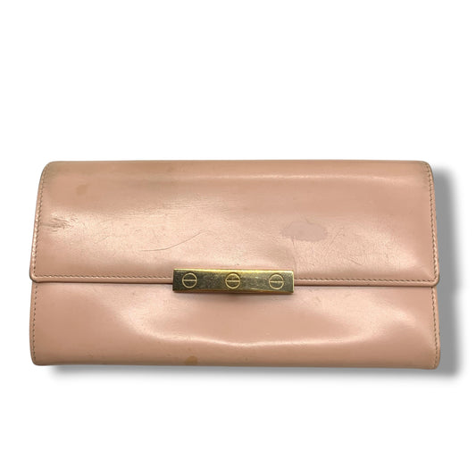 (10461_0074) Cartier Folding Long Wallet Pink Wallet