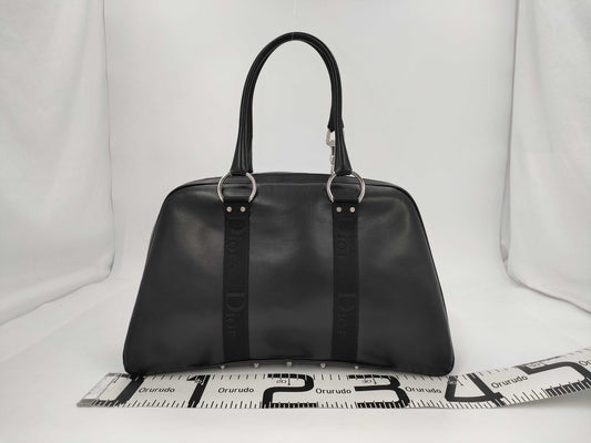 (10460_0341) Dior Christian Dior Boston Bag Galliano Hardcore Black Shoulder Bag