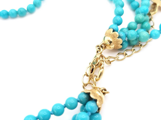 Turquoise 18K 77.1g / Turquoise Sterling Silver 4.1g Necklace 