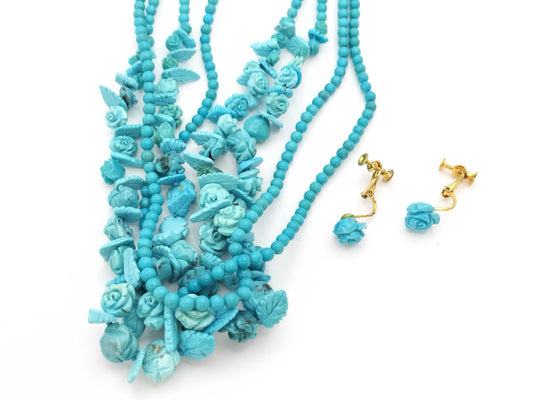 Turquoise 18K 77.1g / Turquoise Sterling Silver 4.1g Necklace 