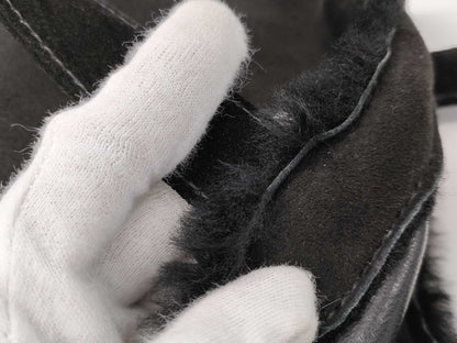 CHANEL Mouton Fur Handbag Black