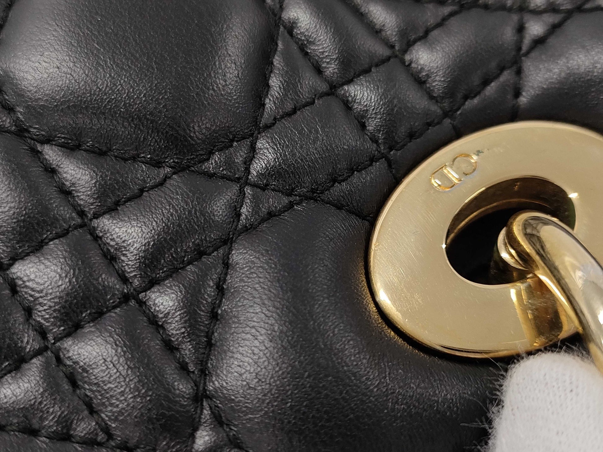 Dior Cannage Leather 2-Way Black Bag