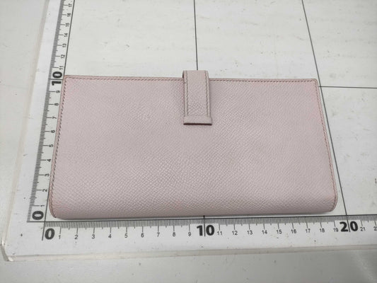 HERMES Bearn Soufflet Wallet Pink Wallet