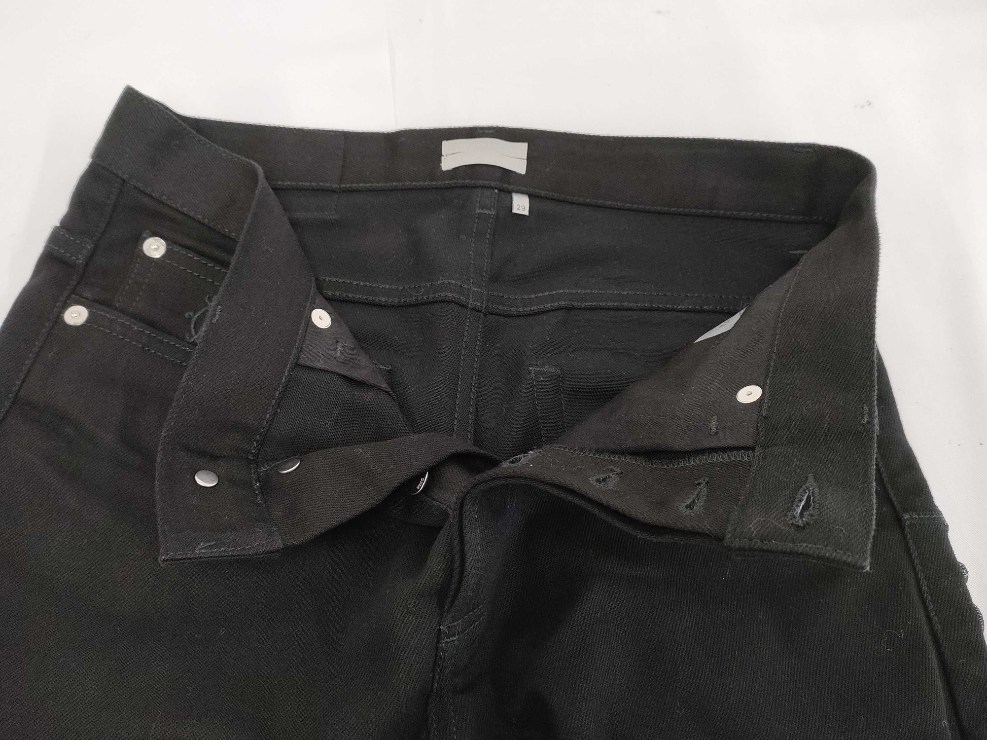 (10462_0338) Dior DIOR LIMITED EDITION Cherry Blossom Embroidered Stretch Black Denim 29 Pants