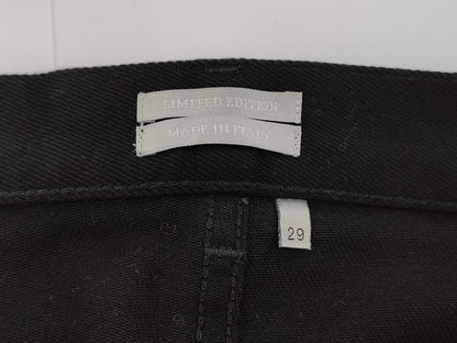 (10462_0338) Dior DIOR LIMITED EDITION Cherry Blossom Embroidered Stretch Black Denim 29 Pants