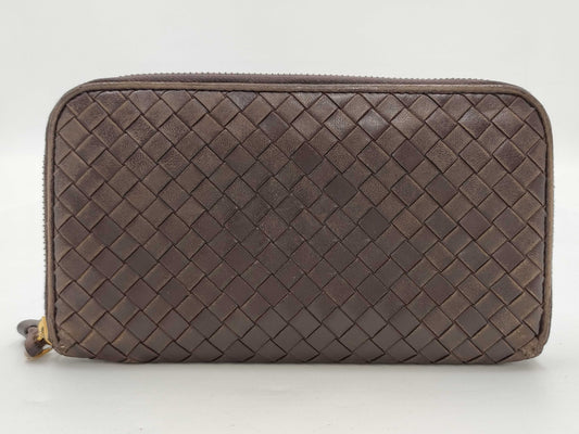 (10461_0275) BOTTEGA VENETA Intrecciato BOTTEGA VENETA Intrecciato Bottega Veneta Round Long Wallet Leather Zipper Blonde Wallet Wallet