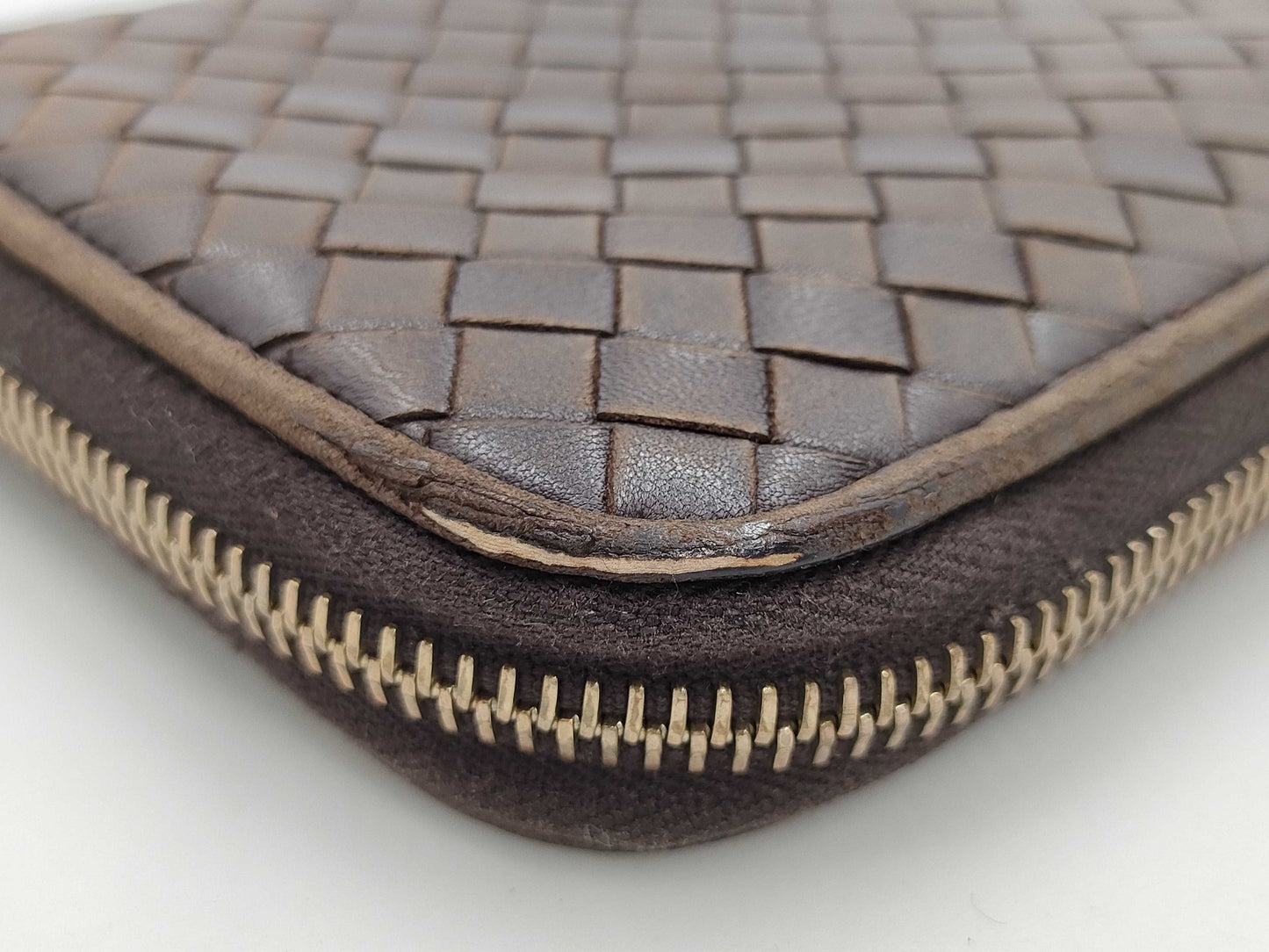 (10461_0275) BOTTEGA VENETA Intrecciato BOTTEGA VENETA Intrecciato Bottega Veneta Round Long Wallet Leather Zipper Blonde Wallet Wallet