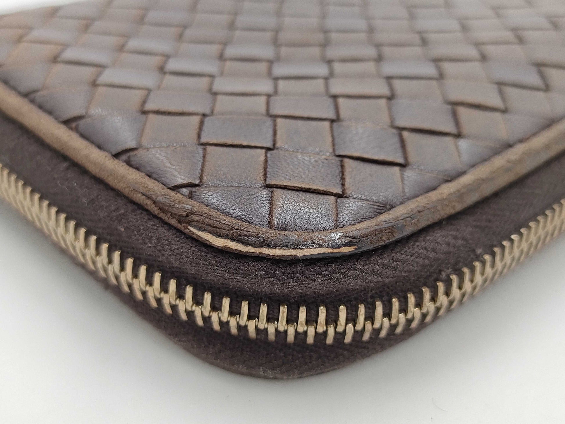 (10461_0275) BOTTEGA VENETA Intrecciato BOTTEGA VENETA Intrecciato Bottega Veneta Round Long Wallet Leather Zipper Blonde Wallet Wallet