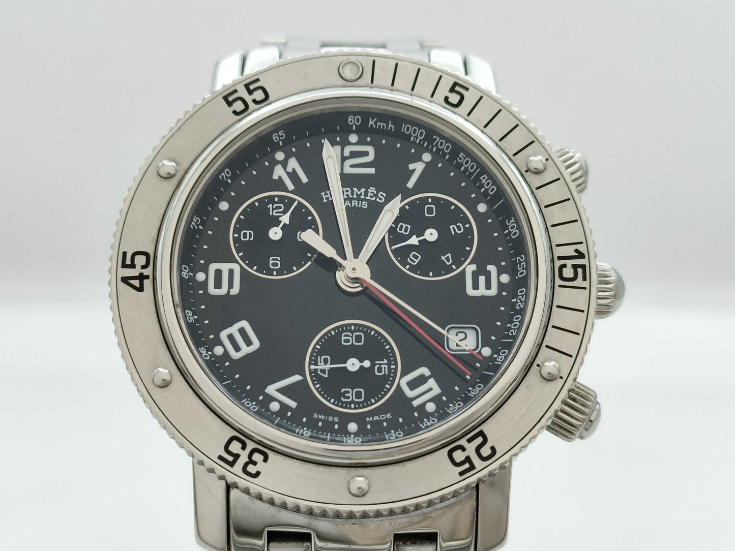 HERMES Clipper Diver CL2.910 2479488 Quartz Black Dial Unoperated Men's Watch