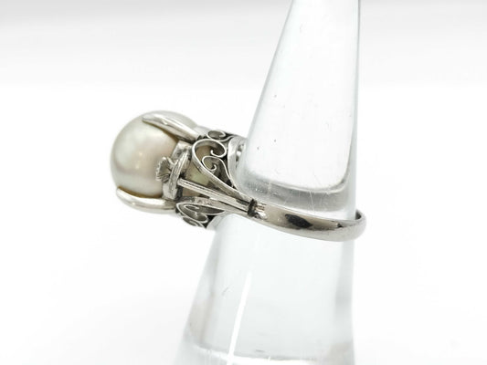 Pearl diameter: approx. 14.0mm, Diamond: PT850, 11.6g, Ring 