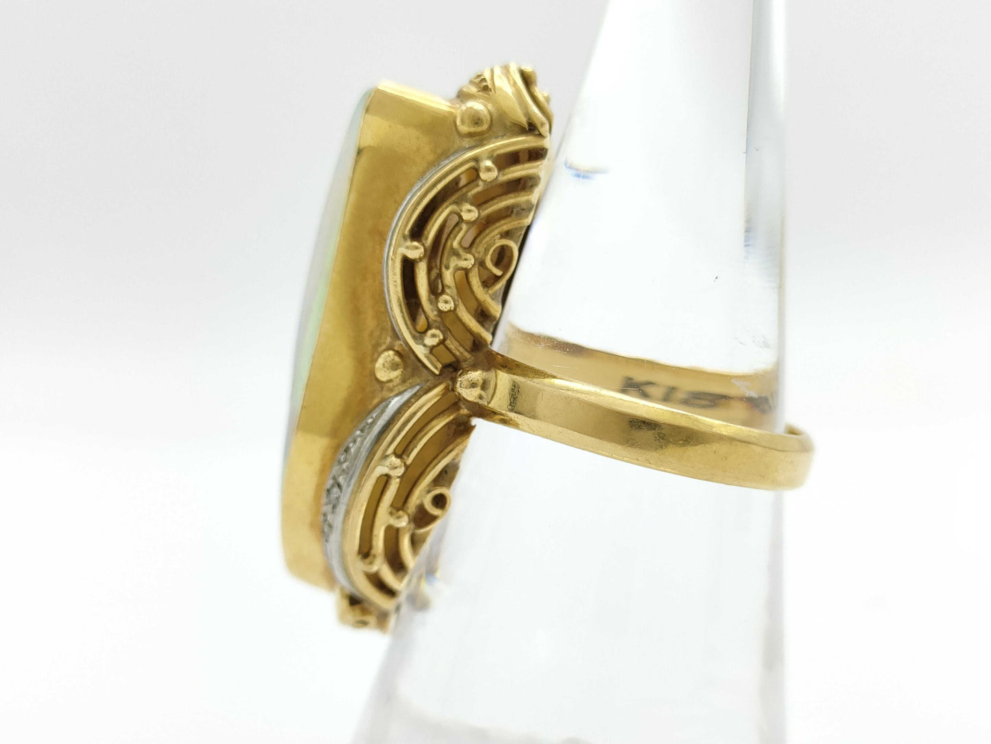 OP 7.33ct D 0.15ct K18/PT900 14.5g Ring 