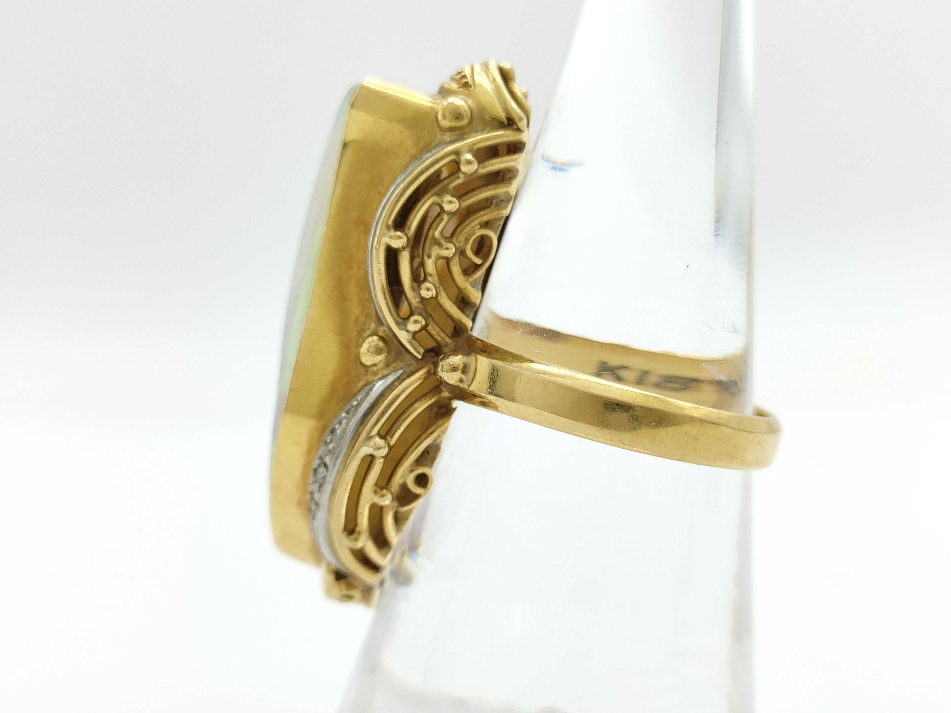 OP 7.33ct D 0.15ct K18/PT900 14.5g Ring 