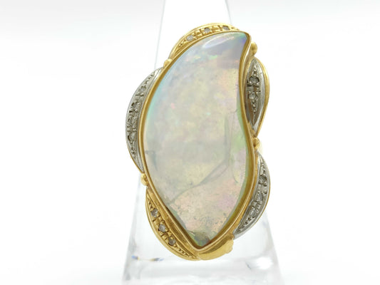 OP 7.33ct D 0.15ct K18/PT900 14.5g Ring 