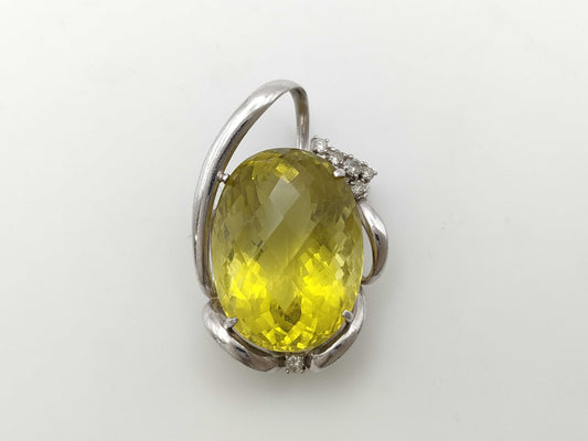 Colored Stone 41.72ct D0.25ct PT900 19.0g Pendant Top 