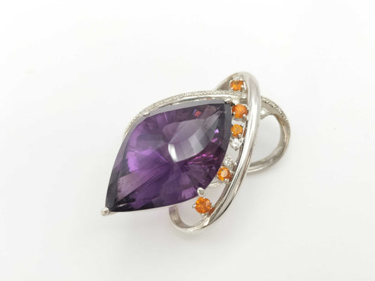 AM31.14ct, Colored Stone 0.75ct, D0.37ct, K18WG 23.4g Pendant Top 