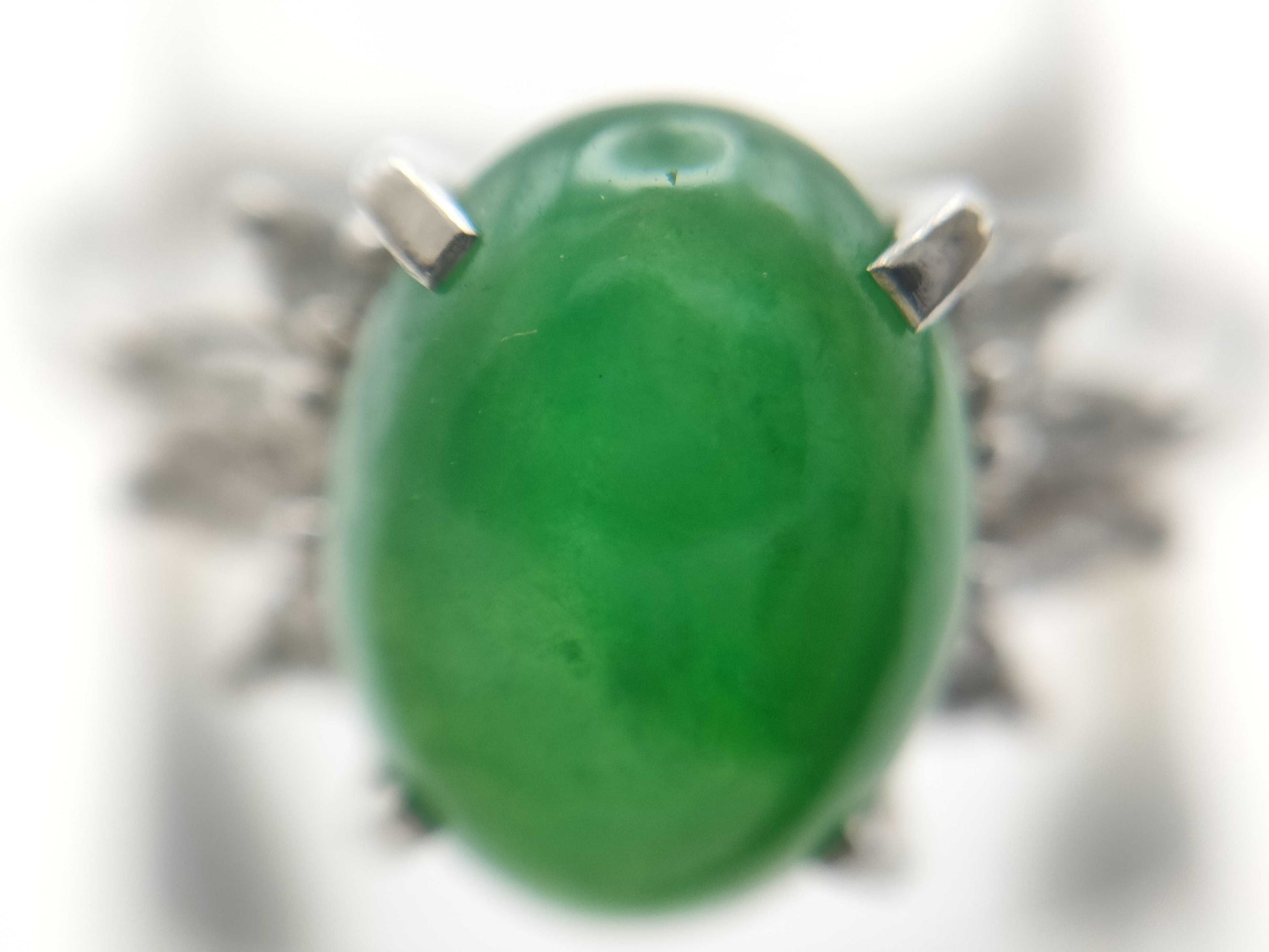 Jadeite 3.00ct D0.19ct PT900 6.3g Ring 