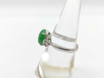 Jadeite 3.00ct D0.19ct PT900 6.3g Ring 