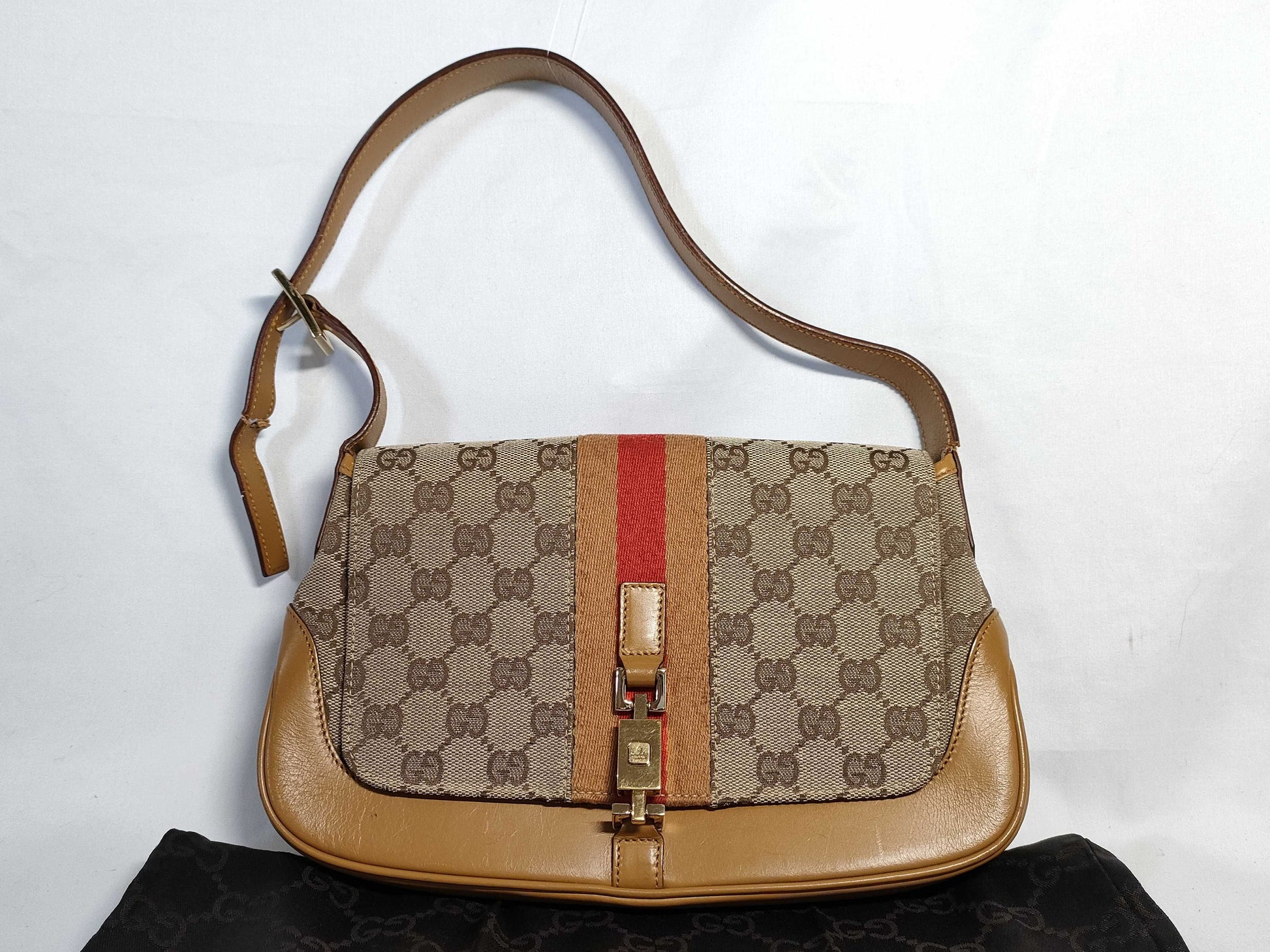 GUCCI Jackie One-Shoulder Shima Shoulder Bag
