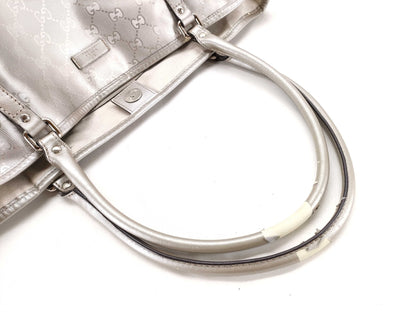 GUCCI GG Imprime GUCCI Tote Bag Silver GG Imprime PVC Tote Bag