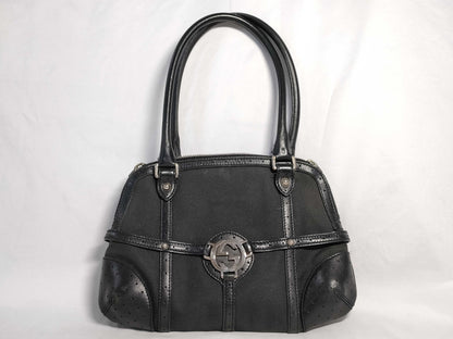 GUCCI GUCCI Gucci Tote Bag Handbag Interlocking Black Tote Bag