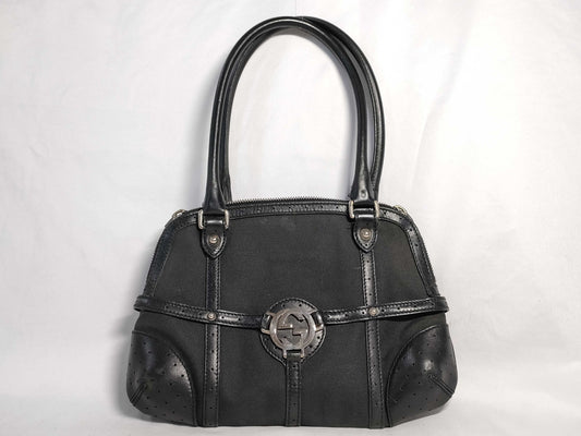 GUCCI GUCCI Gucci Tote Bag Handbag Interlocking Black Tote Bag
