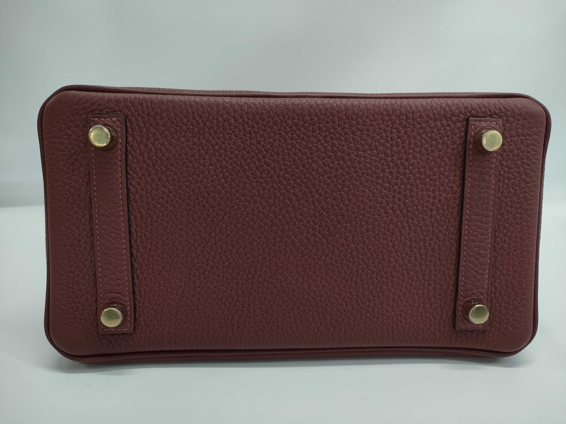 HERMES Birkin 25 Togo Rouge H K Stamped Handbag