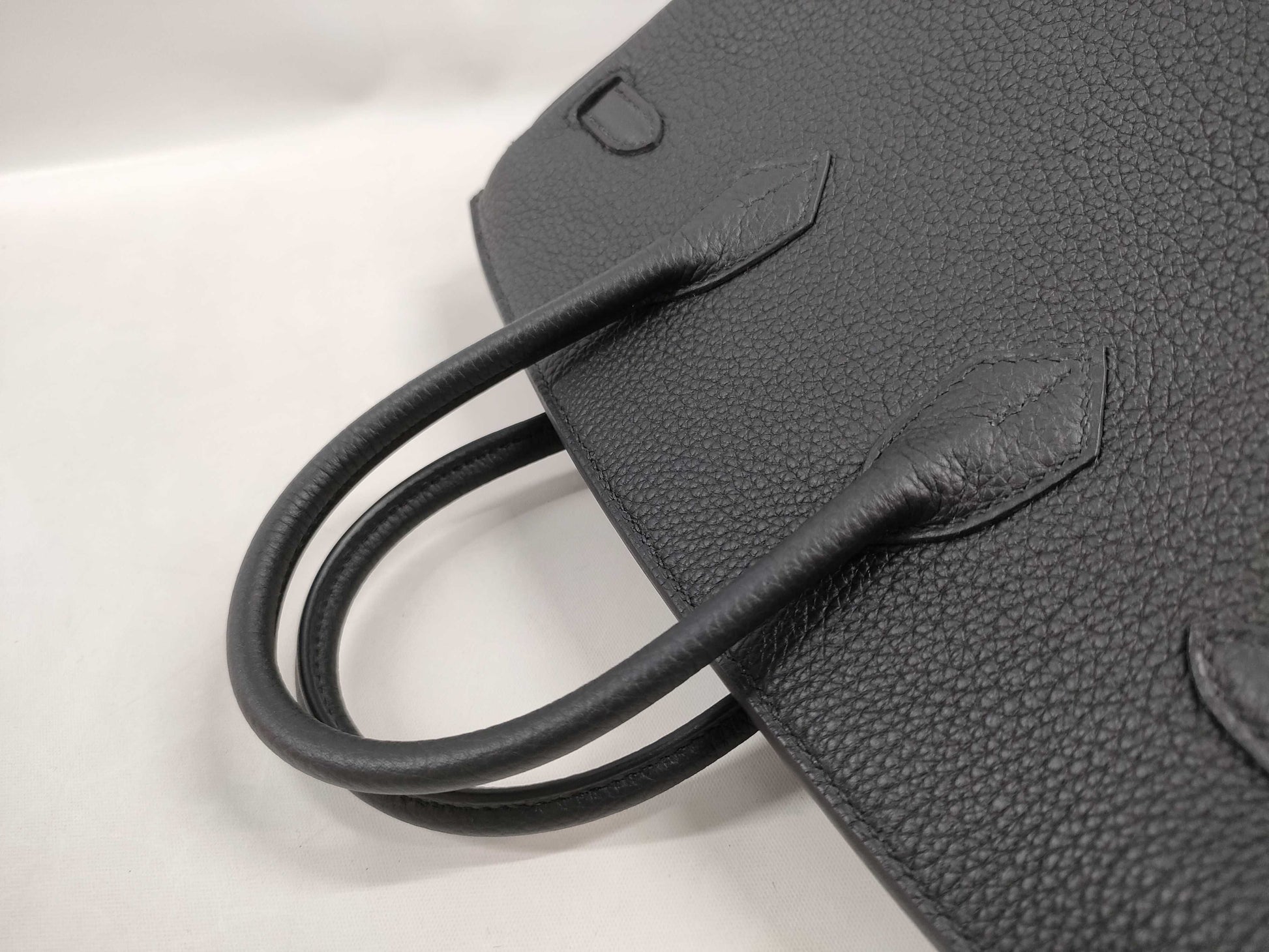 HERMES Birkin 25 Togo Black W Stamp Handbag