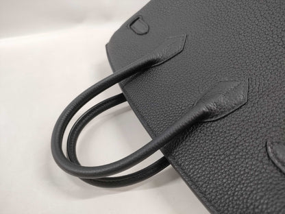 HERMES Birkin 25 Togo Black W Stamp Handbag