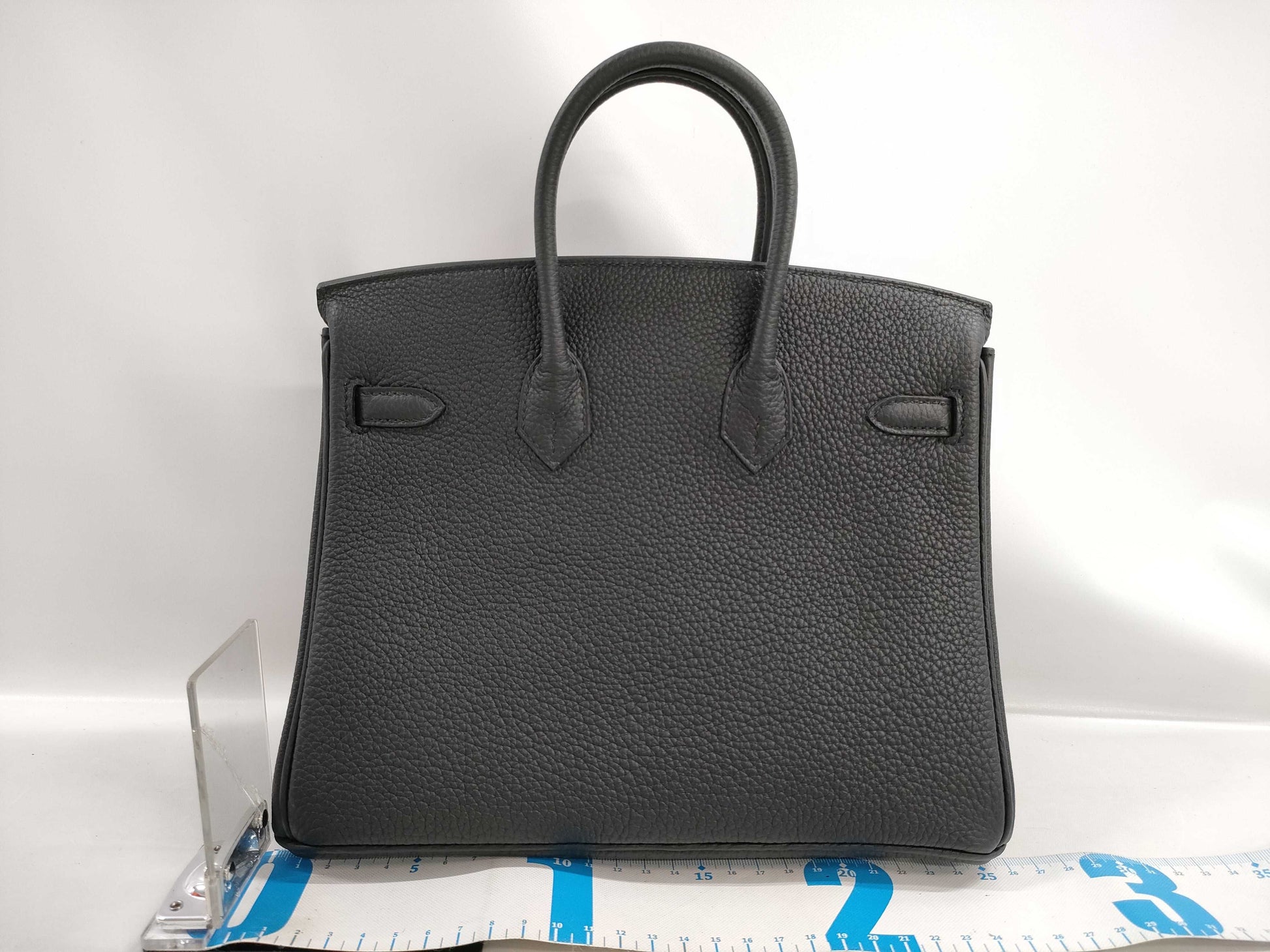 HERMES Birkin 25 Togo Black W Stamp Handbag