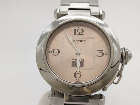 Cartier Pasha Pasha C Big Date W31058M7 2475 128502PB Automatic Pink Dial Men's Watch