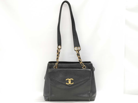 CHANEL CHANEL Shoulder Bag Caviar Turn Lock Shoulder Bag