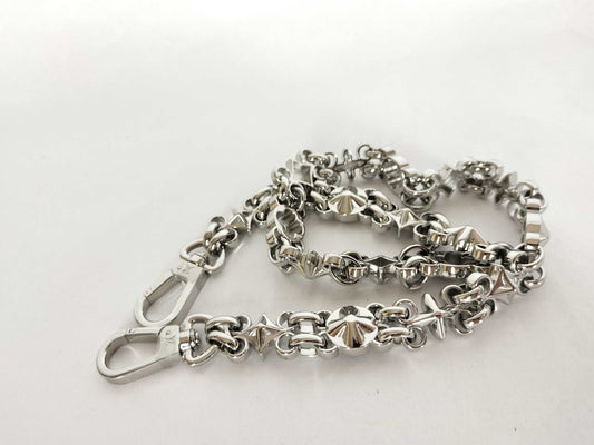 LOUIS VUITTON Louis Vuitton Dauphine Accessory Strap, Silver Stainless Steel with Silver Brass Hardware