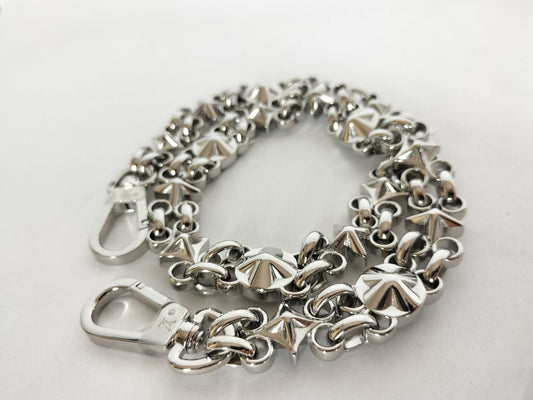 LOUIS VUITTON Louis Vuitton Dauphine Accessory Strap, Silver Stainless Steel with Silver Brass Hardware