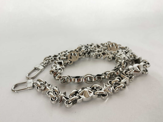 LOUIS VUITTON Louis Vuitton Dauphine Accessory Strap, Silver Stainless Steel with Silver Brass Hardware