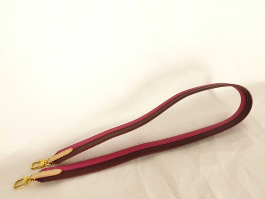 LOUIS VUITTON Signature Strap, Brown/Pink, Signature Canvas with Gold Hardware