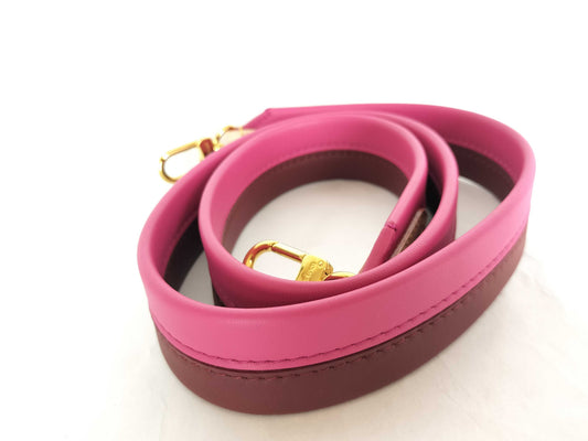 LOUIS VUITTON Signature Strap, Brown/Pink, Signature Canvas with Gold Hardware