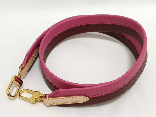 LOUIS VUITTON Signature Strap, Brown/Pink, Signature Canvas with Gold Hardware