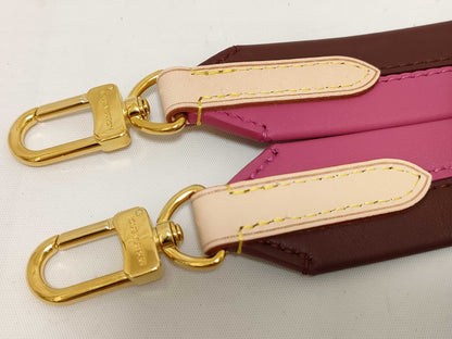 LOUIS VUITTON Signature Strap, Brown/Pink, Signature Canvas with Gold Hardware
