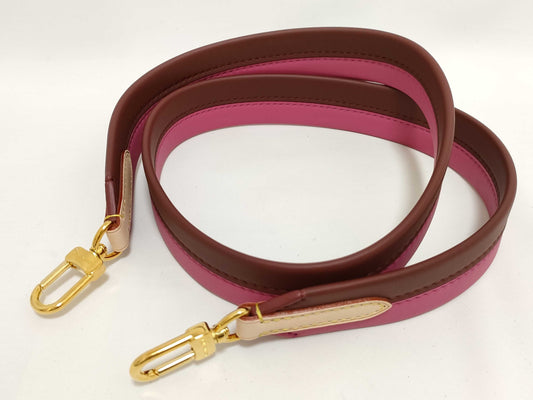 LOUIS VUITTON Signature Strap, Brown/Pink, Signature Canvas with Gold Hardware