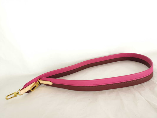LOUIS VUITTON Signature Strap, Brown/Pink, Signature Canvas with Gold Hardware