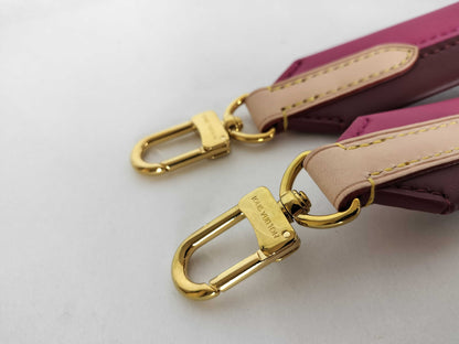 LOUIS VUITTON Signature Strap, Brown/Pink, Signature Canvas with Gold Hardware
