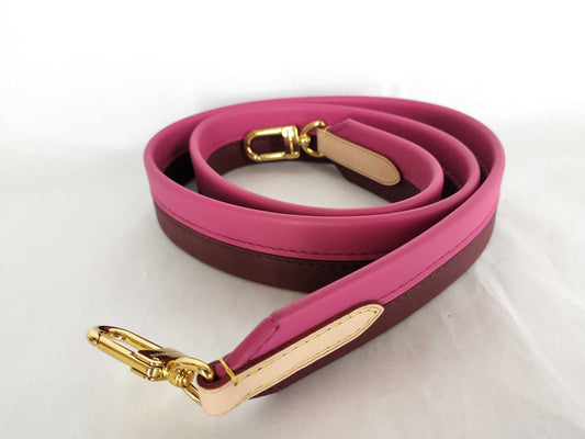 LOUIS VUITTON Signature Strap, Brown/Pink, Signature Canvas with Gold Hardware