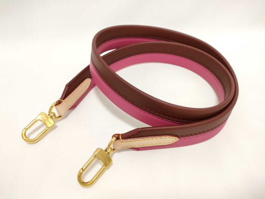 LOUIS VUITTON Signature Strap, Brown/Pink, Signature Canvas with Gold Hardware